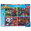 Puzzle 4 em 1 do Homem-Aranha da Marvel com 4 x 100 peças de 36 x 26 cm. Descobre esta atividade para crianças a partir dos 5 anos e jovens fãs do herói.