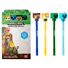 Explora o mundo de Minecraft na escola com o conjunto de 4 canetas apagáveis de cores variadas. Ideal para apontamentos
