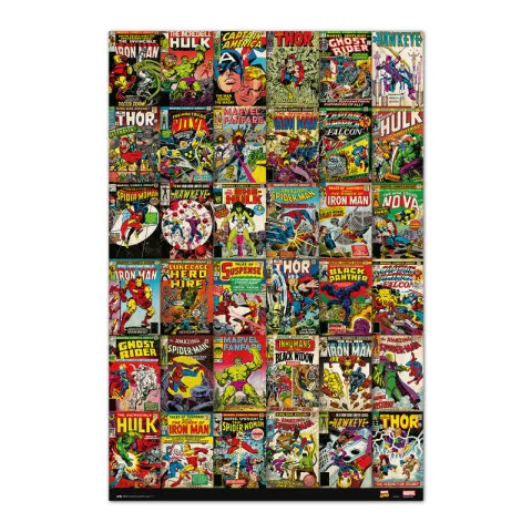 Enche a parede de super-heróis com o Poster Marvel Comics da Erik. Papel brilhante de alta qualidade de 150 g e 91