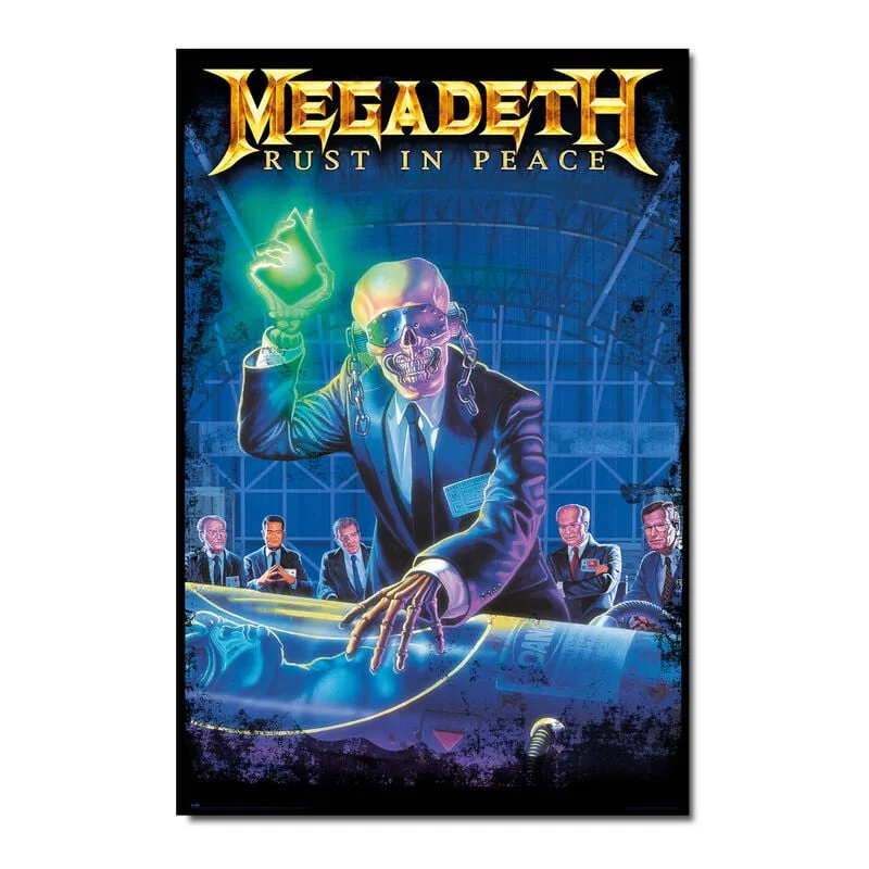 Mostra o teu lado metal com o poster dos Megadeth Rust in Peace. Impresso em papel brilho de 150 gr e com 91