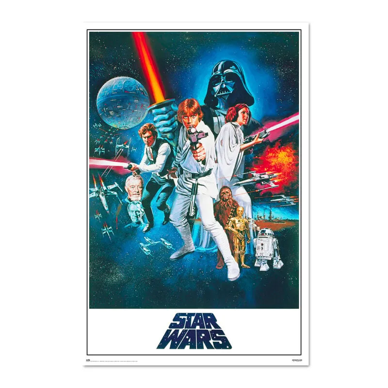 Decora a parede com o poster de Star Wars Episódio IV Uma Nova Esperança. Papel brilho de 150 gr e 91