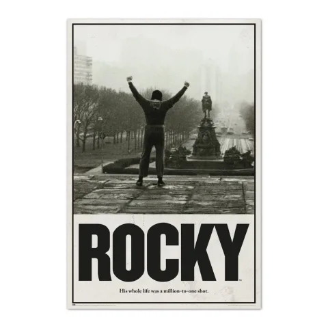 Motiva-te todos os dias com o poster de Rocky Balboa Uma Oportunidade Entre um Milhão. Papel brilho de 150 gr e 91