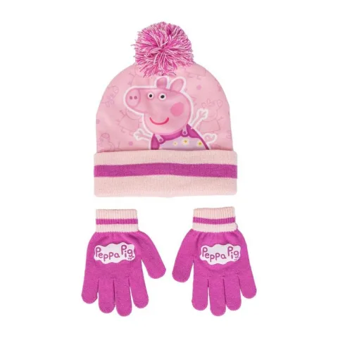 Descobre o conjunto de gorro e luvas da Peppa Pig