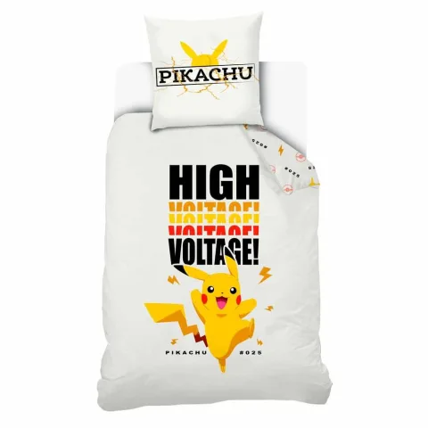 Capa de edredão Pokémon para cama de 90 cm em 100% algodão