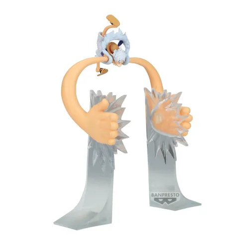 Monkey D. Luffy em Gear 5 numa figura de One Piece com 27 cm. O despertar do capitão dos Chapéus de Palha como peça central da tua coleção. Explora!