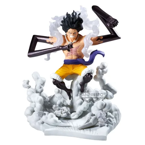 Monkey D. Luffy em Gear 4 numa figura Senkozekkei de One Piece com 15 cm. Recorda as grandes batalhas do capitão dos Chapéus de Palha. Descobre já!