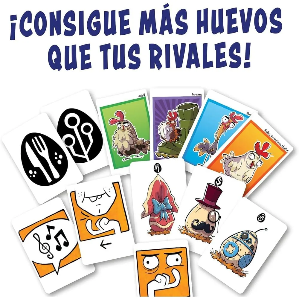 Faz gestos secretos e canta como um galo no Jogo de Cartas Kikiriki