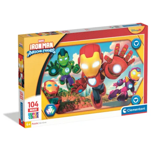Monta o puzzle maxi do Homem de Ferro e a sua superequipa Marvel