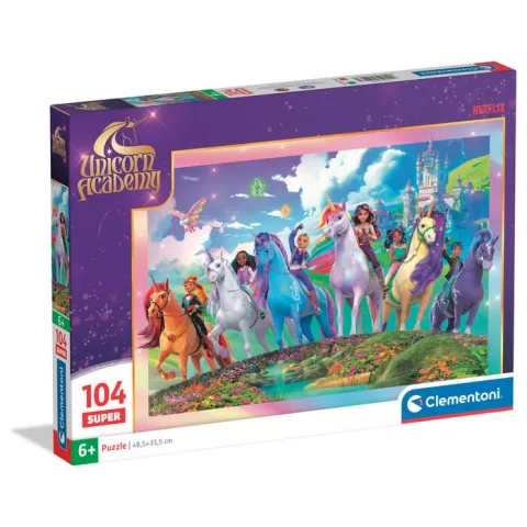 Monta o Puzzle Unicorn Academy de 104 peças da Clementoni