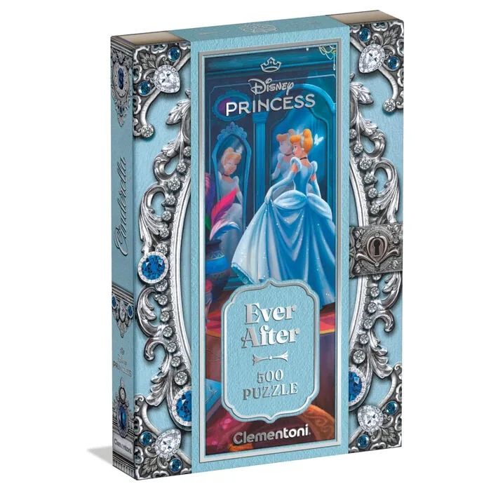 Puzzle Cinderela Disney da Clementoni com 500 peças e 36x49 cm. Um clássico dos contos de fadas para montar a partir dos 14 anos. Descobre a magia.