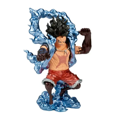 Monkey D. Luffy em Gear 4 Snakeman numa figura King of Artist de 19 cm