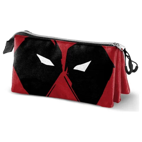 Estojo triplo com a máscara do Deadpool