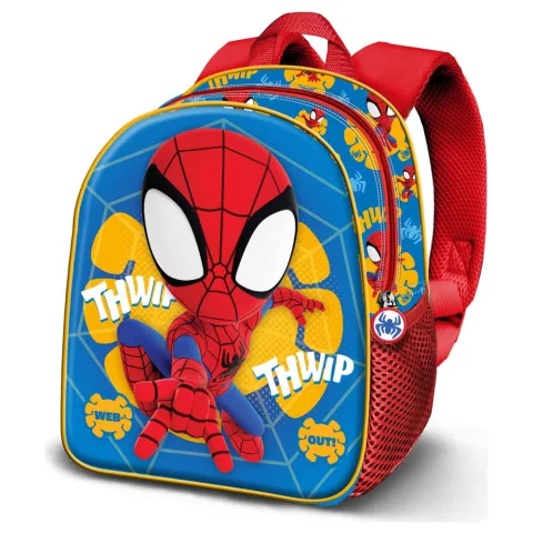 Mochila 3D Web Out do Homem-Aranha Marvel com 31 cm e costas acolchoadas