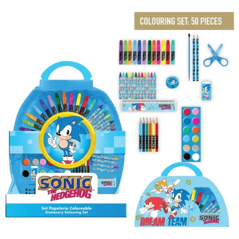 Conjunto para colorir do Sonic com 50 peças