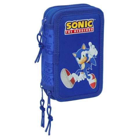 Estojo triplo Sonic the Hedgehog com 37 peças: lápis de cor
