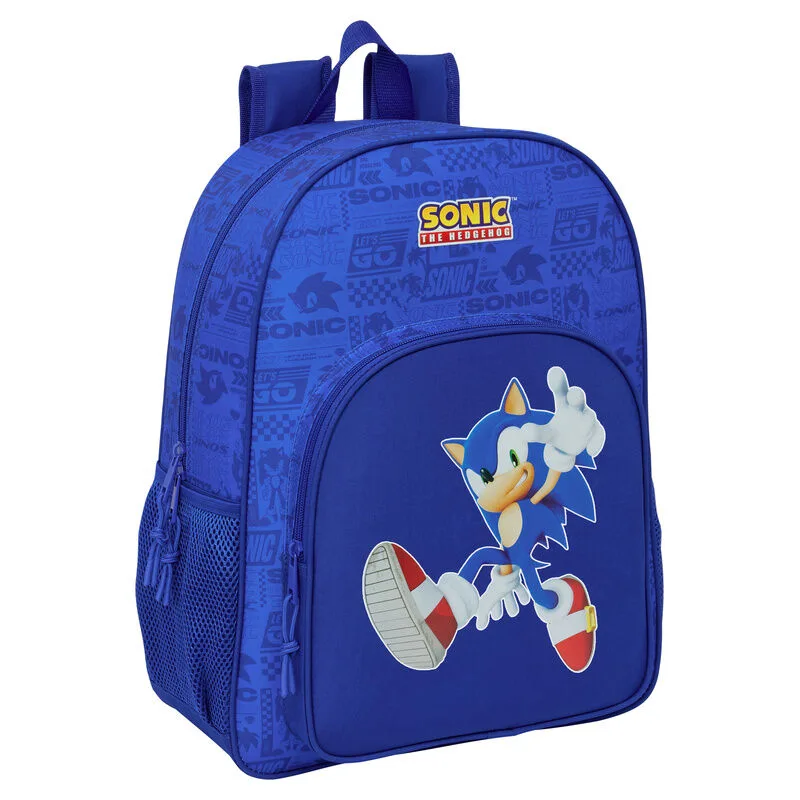 Mochila Sonic the Hedgehog de 42 cm adaptável a carrinho