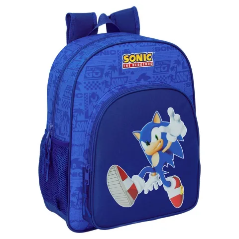 Mochila Sonic the Hedgehog de 38 cm adaptável a carrinho