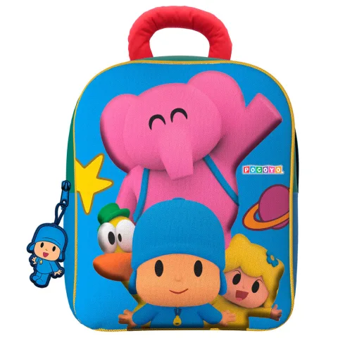 Mochila 3D Pocoyo com 32 cm para a creche e o jardim de infância. O efeito tridimensional dá destaque à personagem preferida. Descobre a mochila aqui.