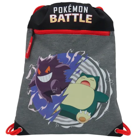 Mochila saco de cordões Pokémon Battle de 42 x 34 cm