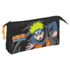Estojo triplo Naruto Shippuden da Safta com três compartimentos com fecho e bolso interior. Mantém o material escolar arrumado ao estilo ninja. Explora já!