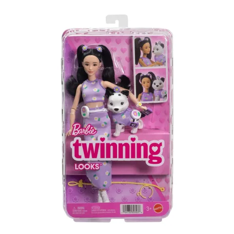 Combina estilos com a Boneca Twinning Looks Barbie Asiática da Mattel e o seu cachorrinho
