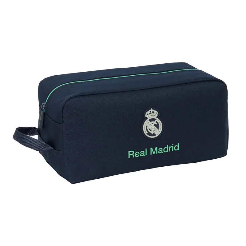 Saco para calçado Real Madrid do segundo equipamento 25/26 com 34 x 18 x 15 cm e pega lateral. Separa as chuteiras do resto do equipamento. Compra já!