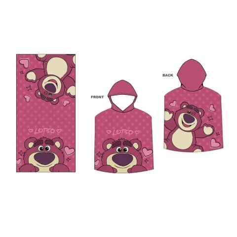 Seca-te com o Lotso: poncho-toalha de microfibra de Toy Story
