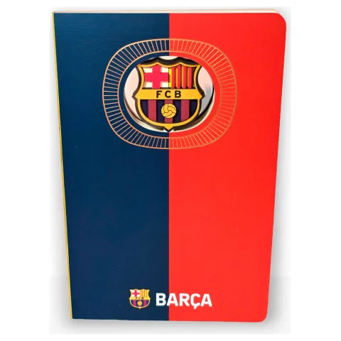 Caderno A5 FC Barcelona com escudo 3D em relevo