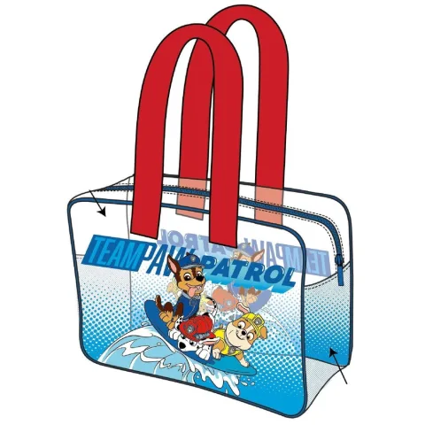 Bolsa de praia transparente Paw Patrol de 50 x 40 cm