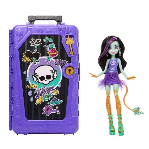 Abre as surpresas com a Boneca Jinafire Skulltimate Secrets Série 7 Monster High da Mattel: mais de 19 surpresas e três chaves. Descobre já!