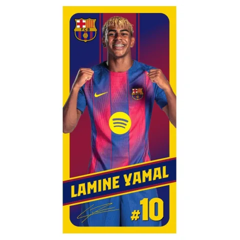 Toalha de microfibra Lamine Yamal FC Barcelona com 70 x 140 cm