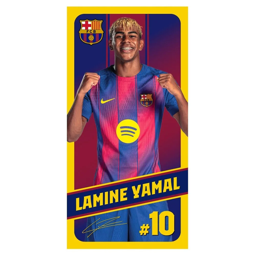 Toalha de microfibra Lamine Yamal FC Barcelona com 70 x 140 cm