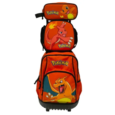 Conjunto escolar Pokémon com trolley de 50 cm