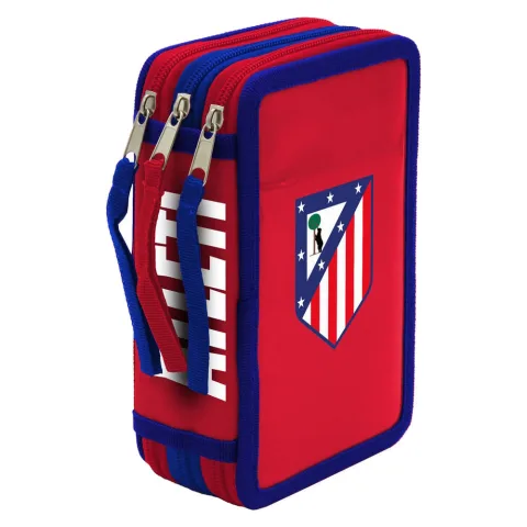 Estojo triplo do Atlético de Madrid com 39 peças: lápis de cor