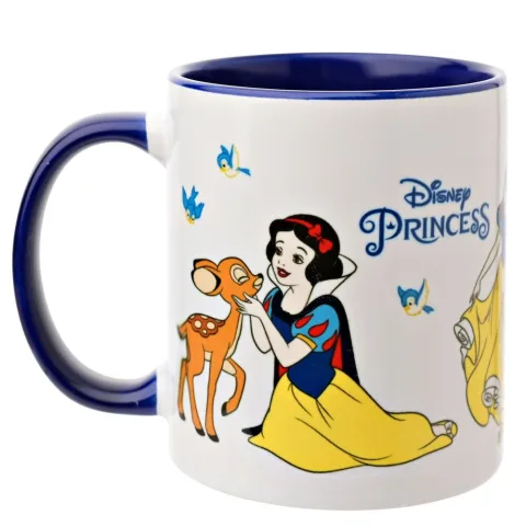 Uma caneca de cerâmica com a Branca de Neve da Disney e 325 ml de capacidade