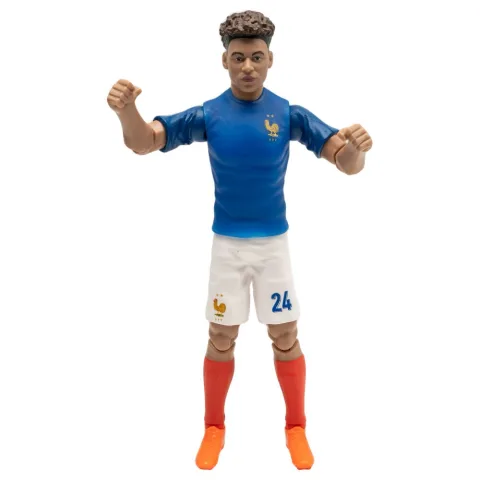 A Seleção Francesa em miniatura: figura de ação de Désiré Doué com 20 cm e articulações. Merchandising desportivo para exibir ou para brincar em casa.