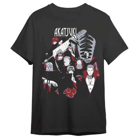 T-shirt Akatsuki Naruto Shippuden para adulto em 100% algodão. Veste as cores da organização ninja mais temida do anime no teu dia a dia. Descobre já!