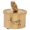 Guarda-joias Hedwig Harry Potter em resina dourada
