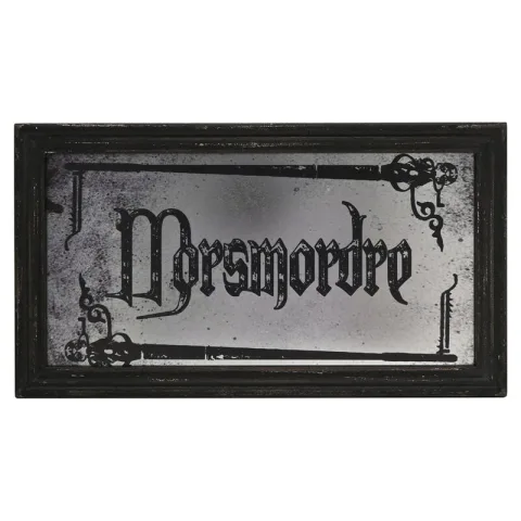 Placa espelho Marca Negra Dark Arts Harry Potter em madeira brilhante