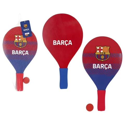 Raquetes de Praia FC Barcelona em madeira com bola incluída