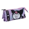 Estojo triplo Kuromi Hello Kitty com três compartimentos