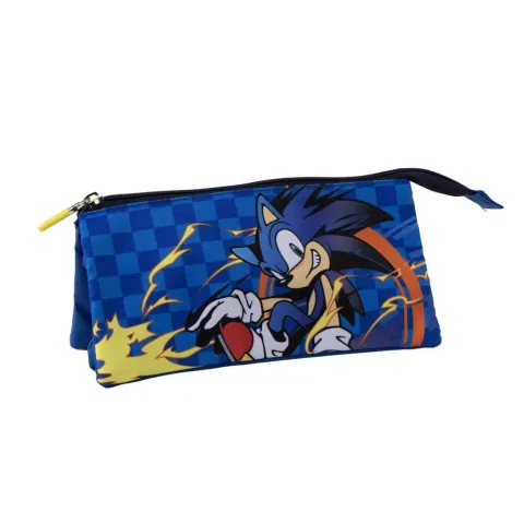 Estojo triplo do Sonic em poliéster