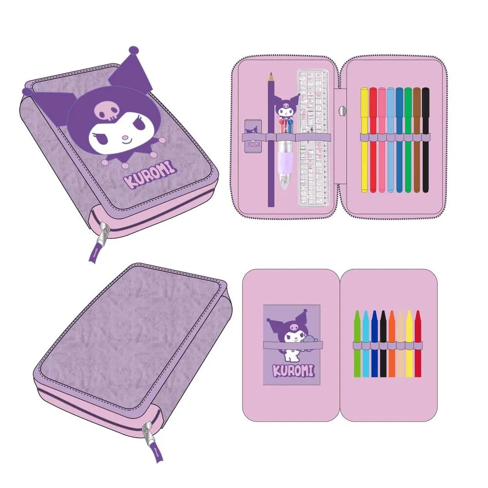 Estojo Duplo Kuromi Hello Kitty da Cerdá