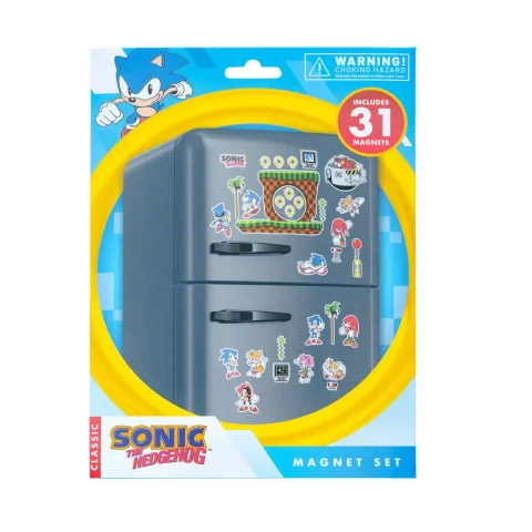 Cria cenas magnéticas com o Set de Ímanes Troquelados Sonic the Hedgehog da Erik. Três folhas de 14