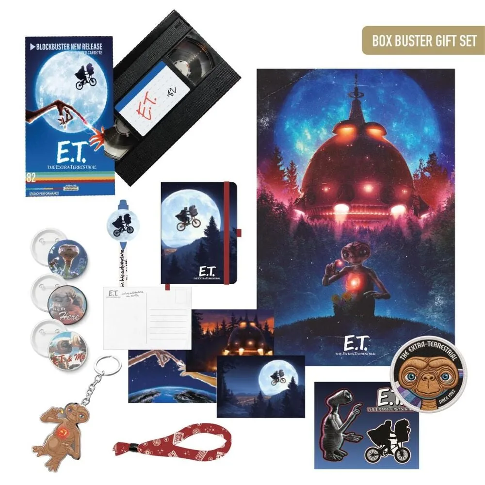 Oferece cinema clássico com o conjunto de oferta E.T. O Extraterrestre da Cerdá. Embalagem de 13
