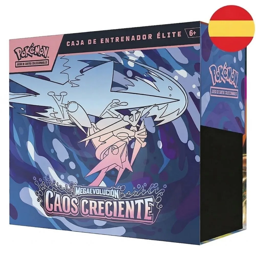 Caixa de Treinador de Elite Pokémon Megaevolución Caos Creciente em espanhol
