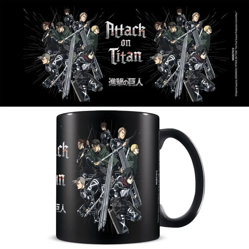 Começa o dia com a Caneca Attack on Titan de 315 ml da Pyramid. Uma peça para fãs do anime