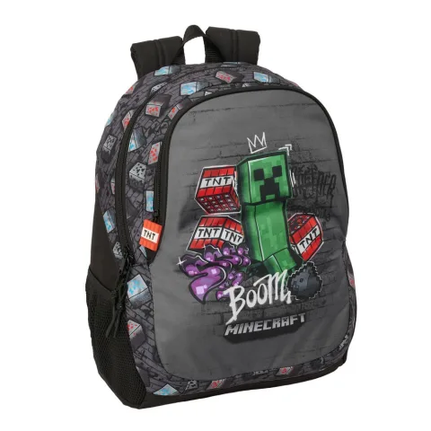 Mochila Minecraft Graffiti 44 cm com dois compartimentos grandes e duplo cursor nos fechos. A de maior capacidade da série. Descobre-a na Loja dos Brinquedos.