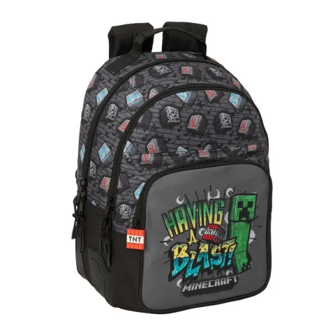 Organiza o teu material com a mochila Minecraft Graffiti de 42 cm: dois departamentos