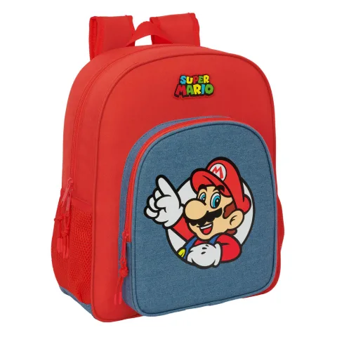 Mochila Super Mario de 38 cm com bolsos laterais